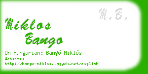 miklos bango business card