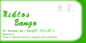 miklos bango business card